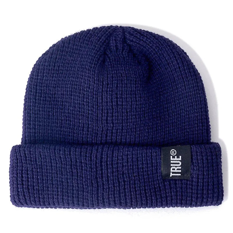 Hot Sale Daily SHORT Beanie Hat Unisex Sailor Style Winter Hat Men Women Ribbed Knitted Melon Cap True Letter Baggy Hat