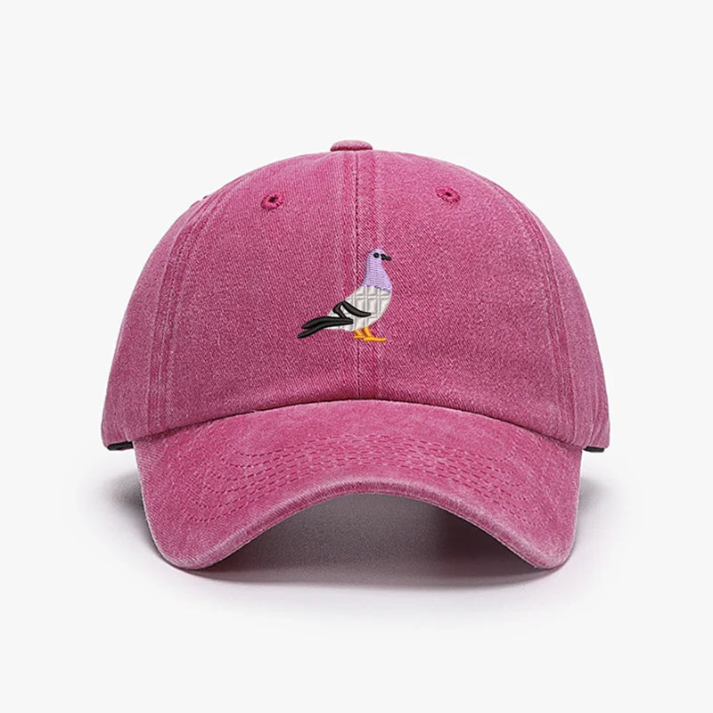 Embroidery Pigeon Design Spring vintage Baseball caps Men Women Water Washed Sunscreen Sun Hat Sports Fishing Sunshade Dad Hat
