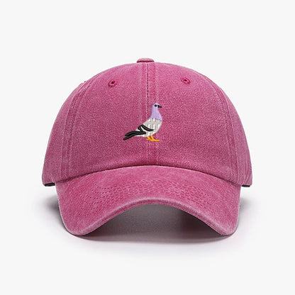 Embroidery Pigeon Design Spring vintage Baseball caps Men Women Water Washed Sunscreen Sun Hat Sports Fishing Sunshade Dad Hat
