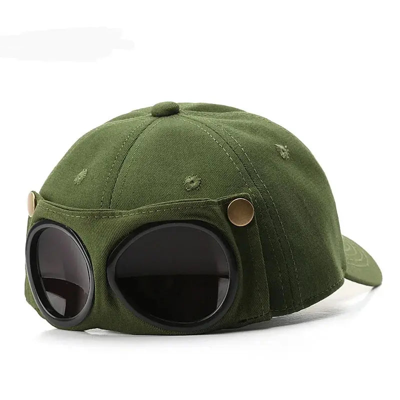 Men’s Korean Aviator Baseball Cap with Sunglasses Casual Sunshade Versatile Hat