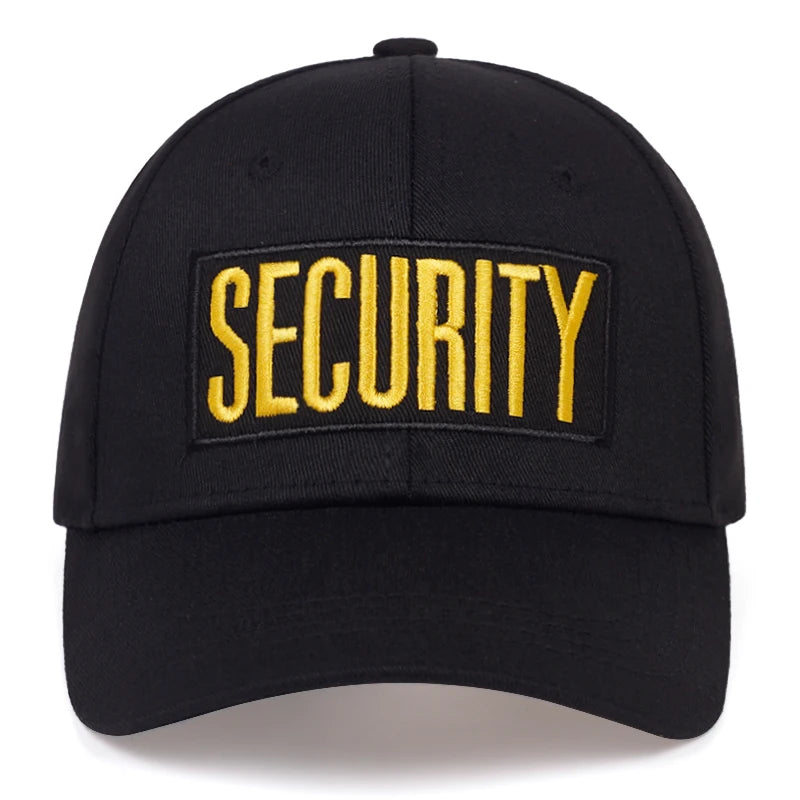 Unisex SECURITY Letter Embroidery Baseball Caps Spring And Autumn Outdoor Adjustable Casual Hats Sunscreen Hat