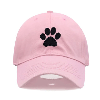 Dog Paw Embroidered Baseball Cap for Women Men Fashion Adjustable Washed Cotton Dad Hat Unisex Classic Golf Caps