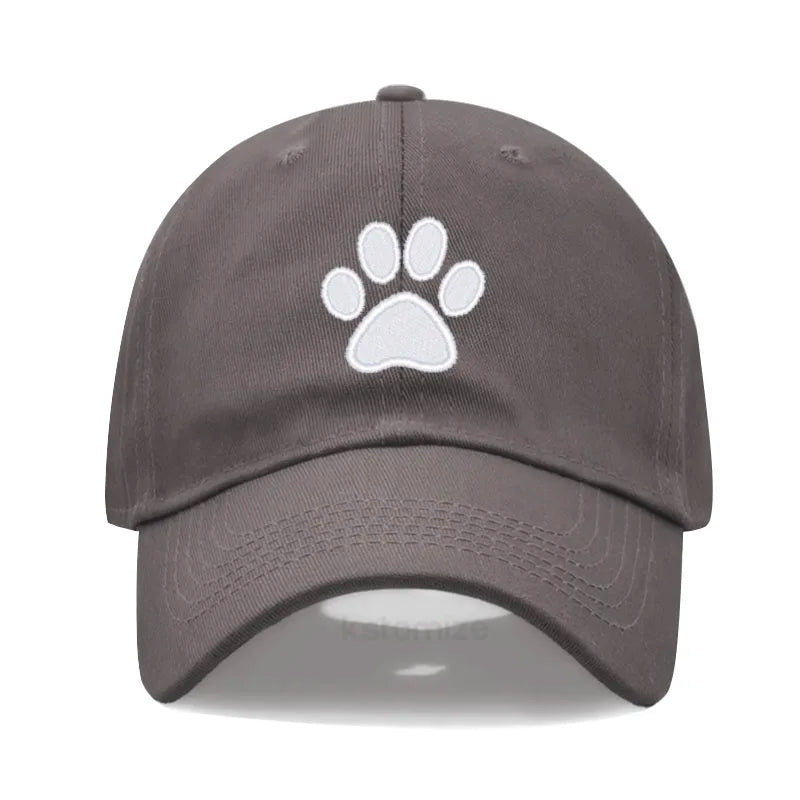 Dog Paw Embroidered Baseball Cap for Women Men Fashion Adjustable Washed Cotton Dad Hat Unisex Classic Golf Caps