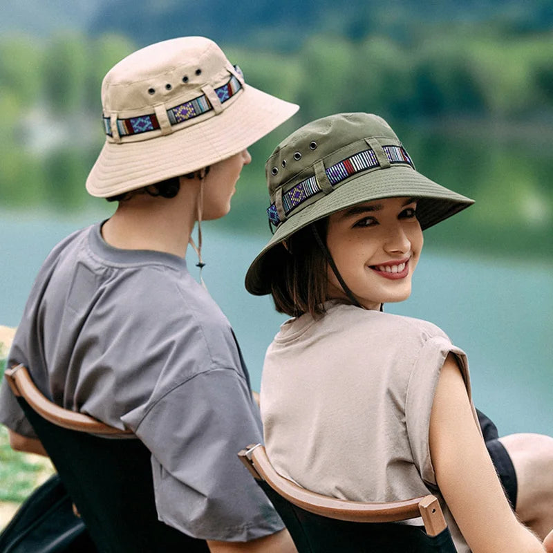 Quick-Dry Breathable Sun Hats with UPF Protection - Adjustable Drawstring Bucket Hat for Outdoor Adventures - Ideal for Hiking,