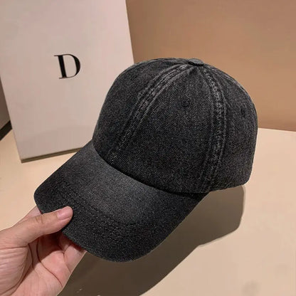 Baseball Cap Women Men Unisex Denim Washed Soft Top Sunshade Spring Summer Hats Retro Korean Solid Color Snapback Caps Female