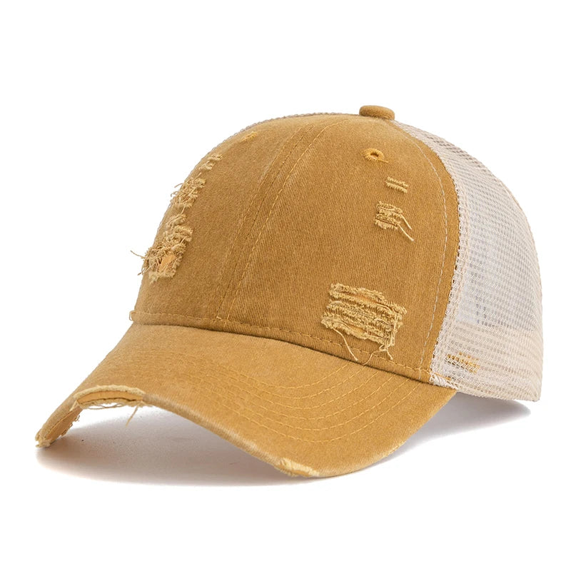 Hot Sale Unisex Trucker Hat Multi Colors Plain Baseball Cap Women Men Washed Cotton Distressed Cap