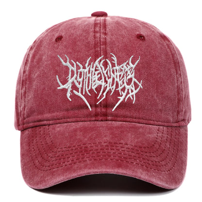 Unisex Goth Rock Washed Baseball Cap – Embroidered Snapback Dad Hat Streetwear Hip Hop Casual Outdoor Hat