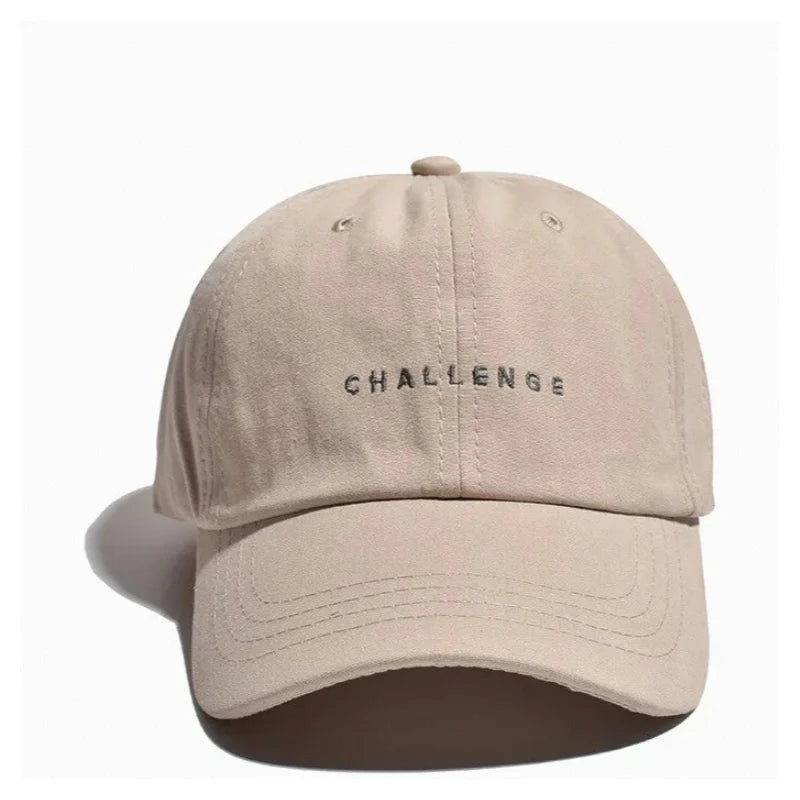 Unisex Korean Embroidered Letter Baseball Cap Burgundy Street Style Summer Hat