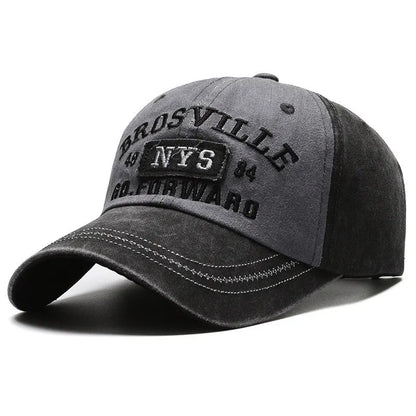 Men’s Washed Baseball Cap – Distressed Cotton Embroidered Casual Sun Hat