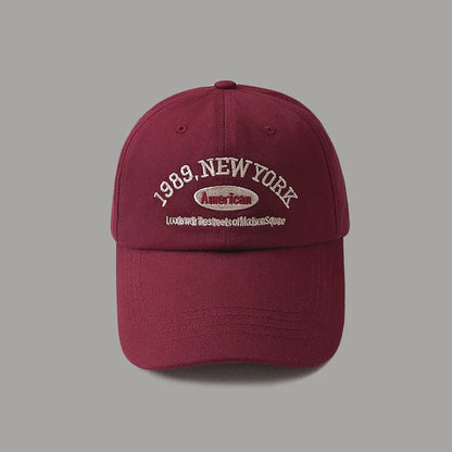 Unisex Retro Letter Embroidery Baseball Cap – Curved Brim Soft Top Casual Snapback Summer Sun Hat