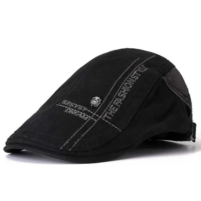 Hot Sale Summer Outdoor Flat Hat Sports Cotton Beret Cap Casual Peaked Skull Design Cap For Men And Women