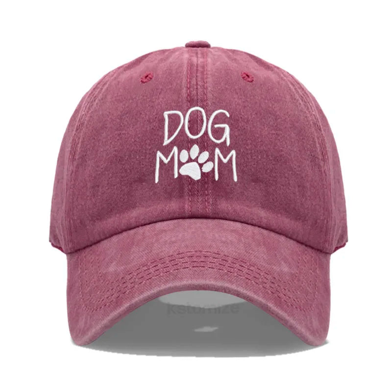 Dog Mom Embroidered Baseball Cap for Women Men Fashion Adjustable Soft Cotton Dad Hat Unisex Classic Golf Caps
