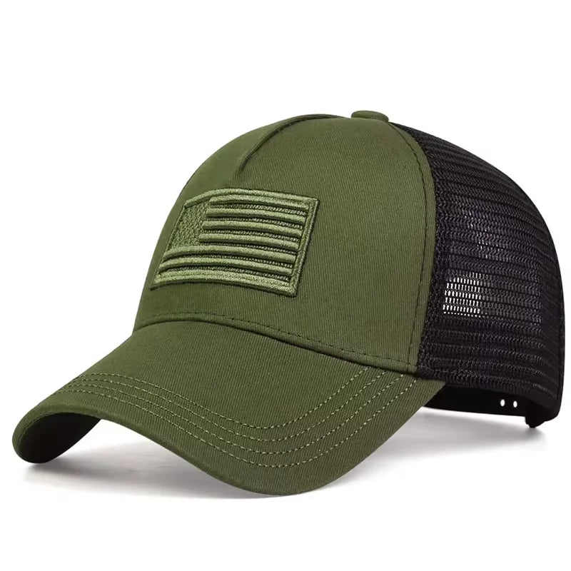 Unisex American Flag Camouflage Baseball Cap Breathable Summer Sun Protection Hat