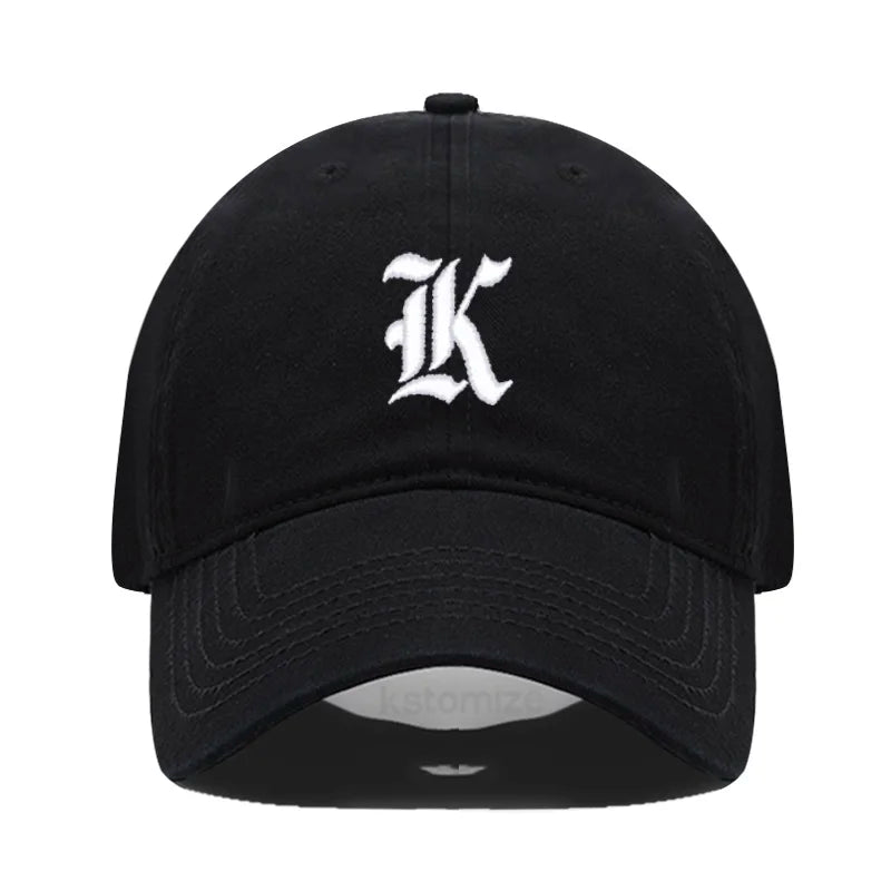 Old English Letter A-Z Embroider Baseball Cap For Men Womne High Quality Soft Cotton Fashion Team Sport Visors Snapback Caps