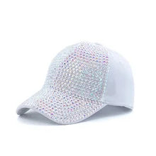 New Fashion Women Diamond Inlay Cap Spring Summer Hip Hop Kpop Dance Baseball Caps Simple Plain Party Street Hat