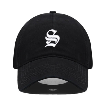Old English Letter A-Z Embroider Baseball Cap For Men Womne High Quality Soft Cotton Fashion Team Sport Visors Snapback Caps