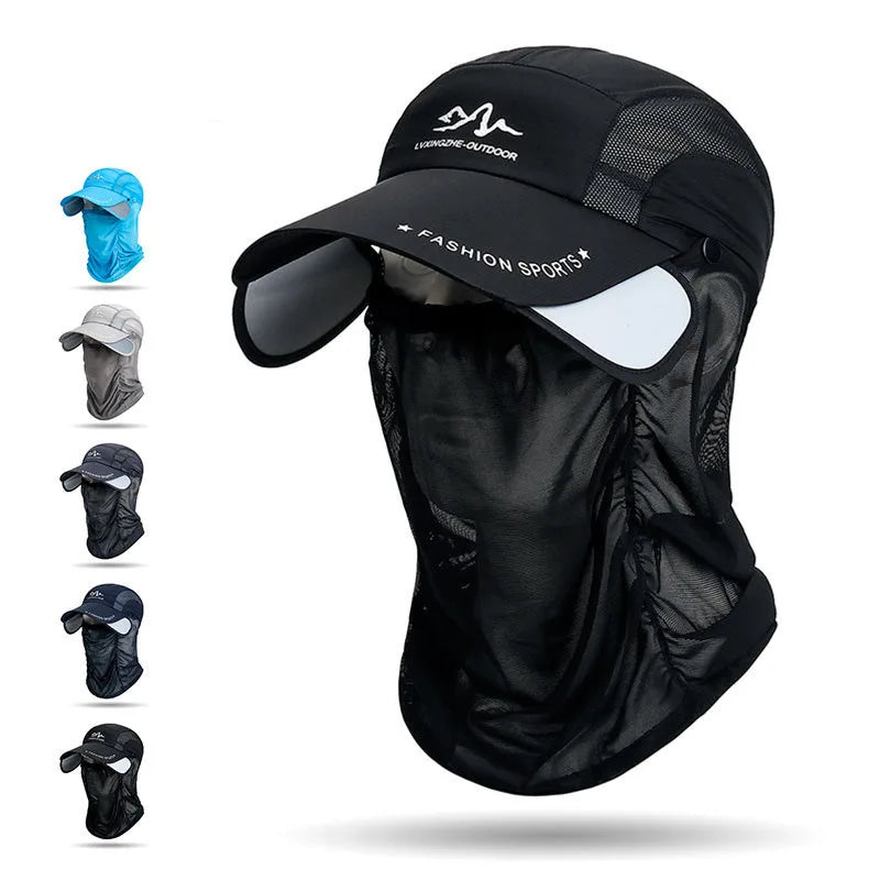Unisex 360° Portable Fishing Sun Hat Detachable Adjustable Outdoor Cycling Hiking Sun Protection Hat