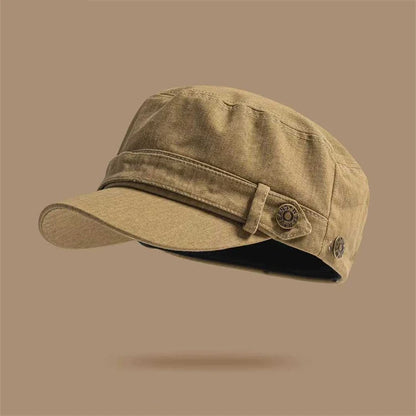 Unisex Solid Color Military Cadet Cap – Adjustable Flat Top Fisherman Army Retro Outdoor Hat