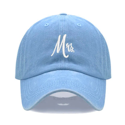 Matching Mr. & Mrs. Baseball Cap Men's Women's Cotton Embroidery Sport Golf Caps Bridal Gift Newlywed Honeymoon Wedding Gift