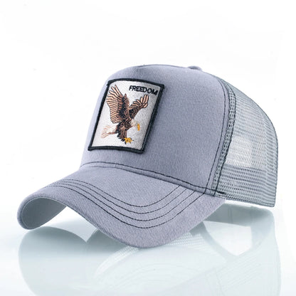 Fashion Trucker Caps With Embroidery Animals Patch Four Seasons Snapback Baseball Cap For Men Women Adjustable Visor Hat