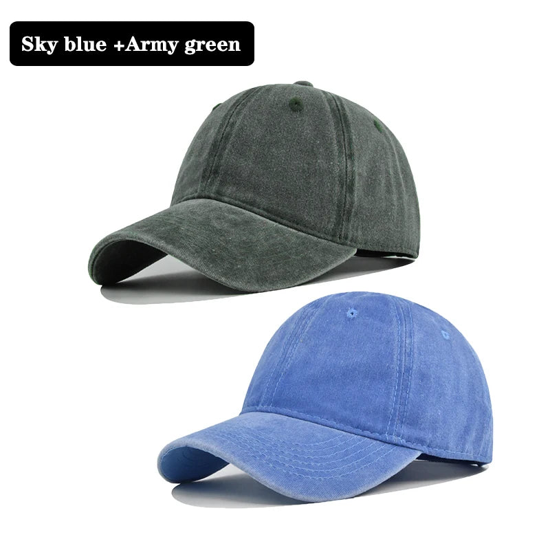 Unisex Vintage Washed Cotton Baseball Cap – Adjustable Breathable Solid Color Dad Hat