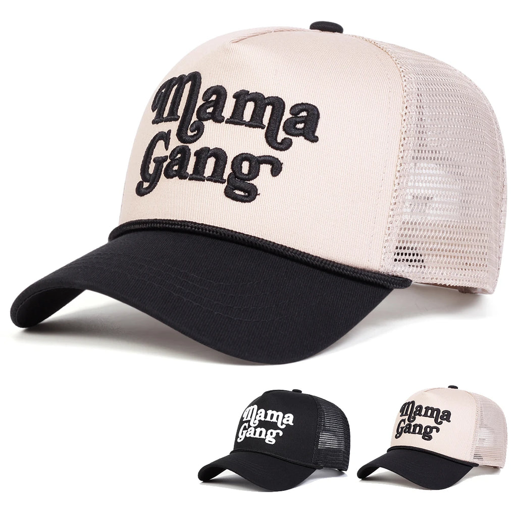 Unisex MAMAGANG Letter Embroidery Baseball Net Caps Spring and Summer Outdoor Adjustable Casual Hats Hip Hop Hat Sunscreen Hat