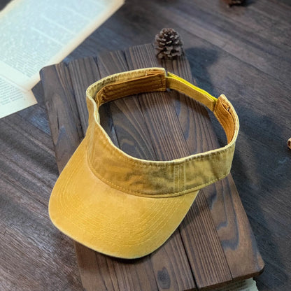 Summer Sun Hats Washed Cotton Empty Top Cap Women Men Sports Travel Beach Hat Solid Color Sunscreen Anti Uv Visor Golf Caps