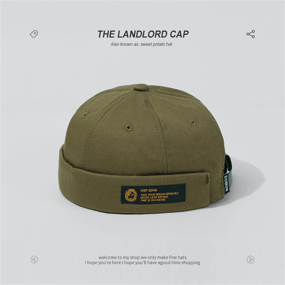Unisex Corduroy Brimless Cap – Solid Color Retro Docker Beanie, Adjustable Streetwear Hat