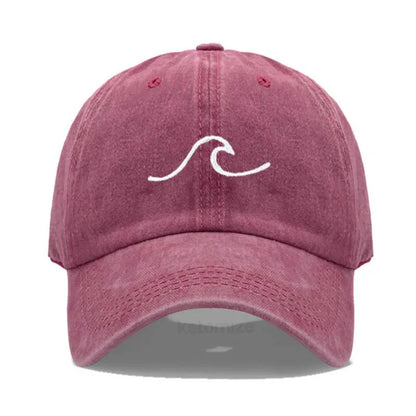 Men's Baseball Cap Women's Washed Cotton Waves Embroidery Embroidery Dad Hat Sport Golf Caps For Man Sun Hats Dropshipping