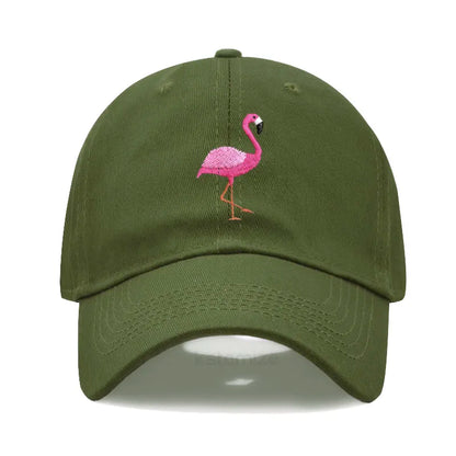 Animal Embroidery Flamingo Baseball Caps for Men Women Retro Soft Washed Cotton Dad Hat Snapback Cap Wholesale Dropshipping