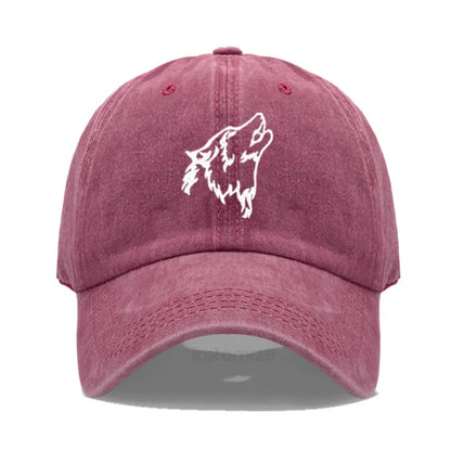Women's Baseball Cap Men's Washed Cotton Wolf Howl Embroidery Embroidery Dad Hat Sport Golf Caps For Man Sun Hats Dropshipping
