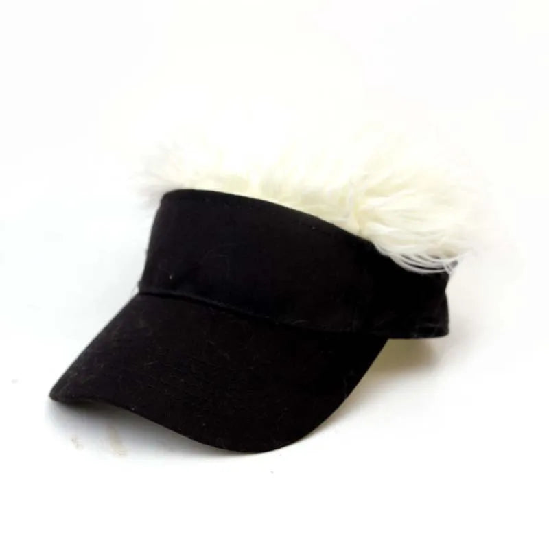 Streetwear Casual Camouflage Visor Hat Men Women Adjustable Sun Sunshade Hip Hop Baseball Cap With Spiked Hairs Wigs Casquatte