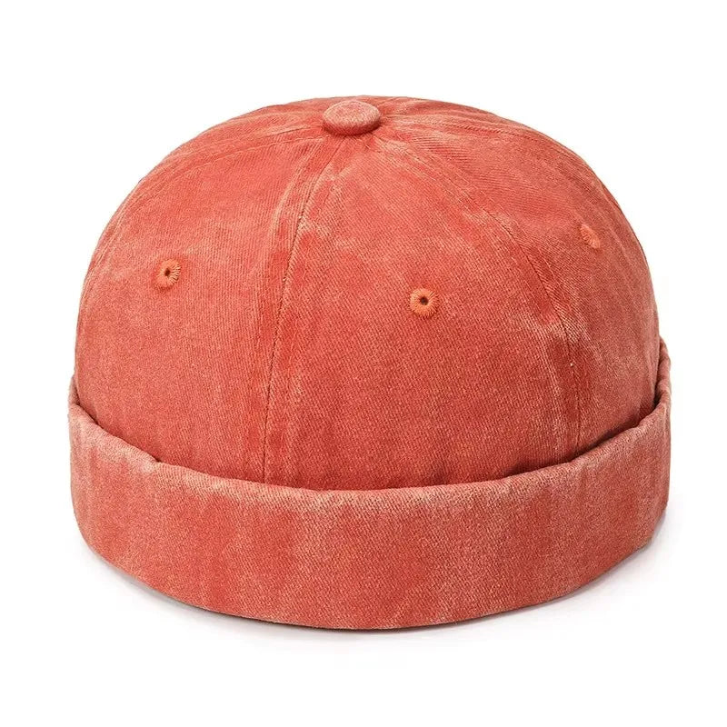New Women Men Solid Cotton Cap Hat Washed Denim Beanie Hat Spring Autumn Retro Adjustable Docker Sailor Cap Hat For Women Men