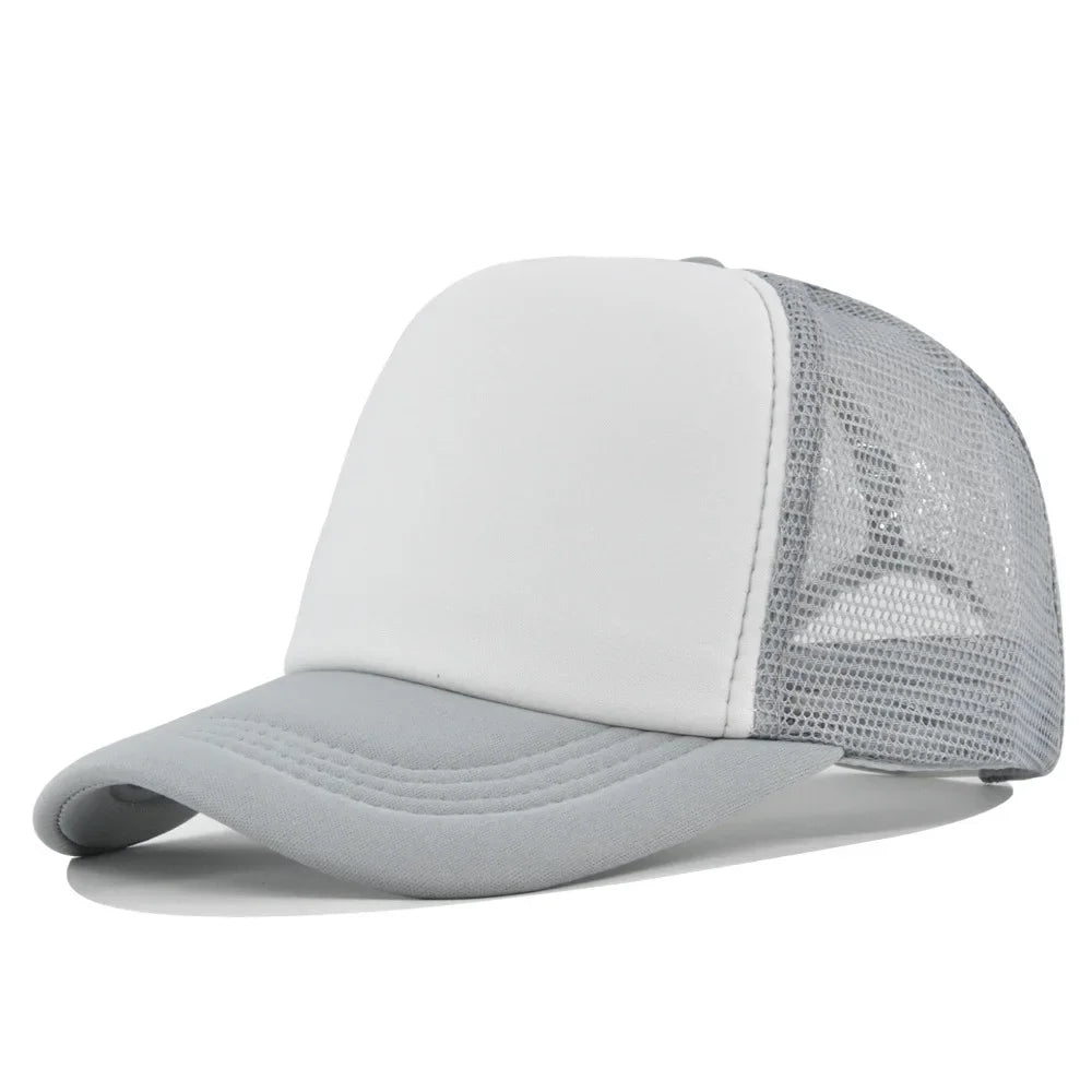 Solid Color Unisex Cheaper 5 Panel Trucker Hat For Adult Summer Net Baseball Cap Men Women Blank Mesh tentacle Sun Hat Visor