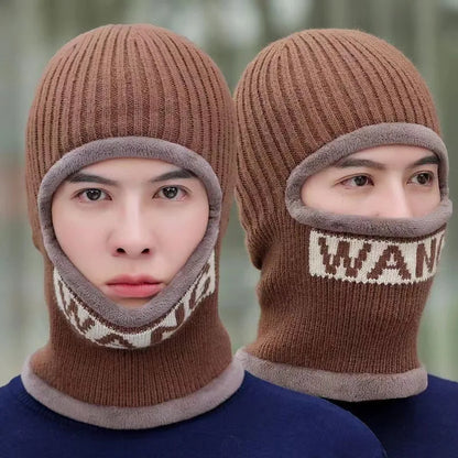 Fashion Cool Men Autumn Winter Warm Thick Beanies Cap Hat Male Multifunction Snood Scarf Knitted Cap Hat For Men