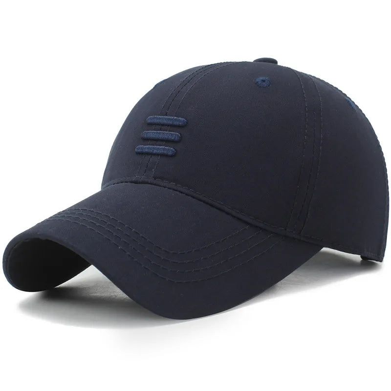 Unisex Three-Line Embroidered Baseball Cap Adjustable Casual Sun Protection Hat