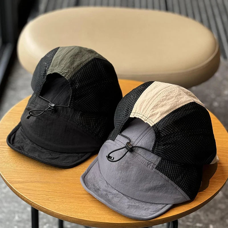 Unisex Japanese Quick-Dry Baseball Cap – Breathable Short Brim Summer Hip-Hop Sun Hat