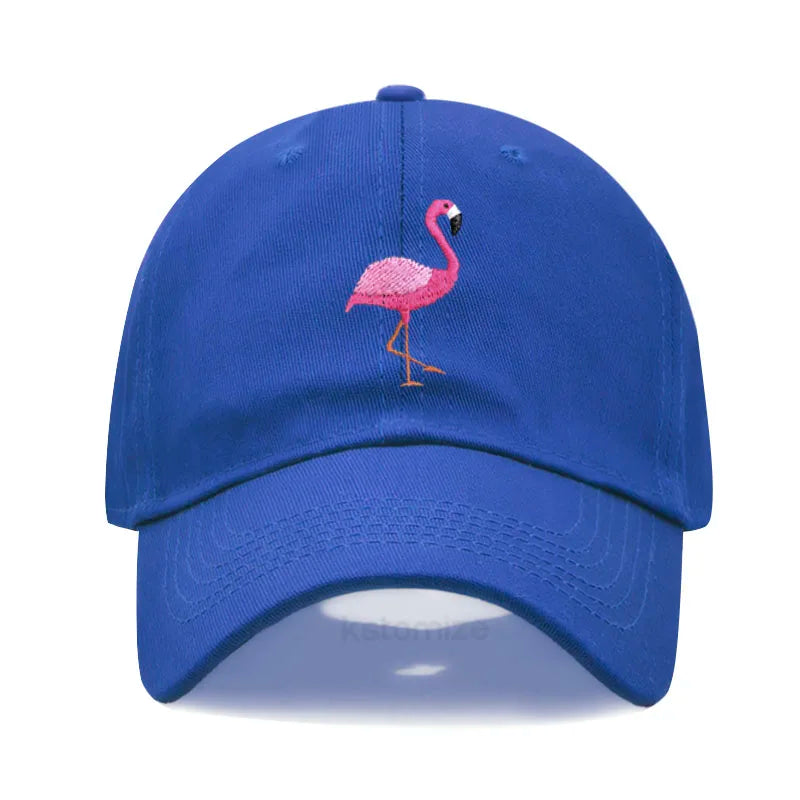 Animal Embroidery Flamingo Baseball Caps for Men Women Retro Soft Washed Cotton Dad Hat Snapback Cap Wholesale Dropshipping