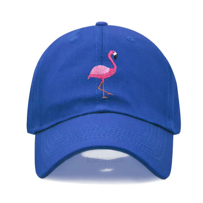 Animal Embroidery Flamingo Baseball Caps for Men Women Retro Soft Washed Cotton Dad Hat Snapback Cap Wholesale Dropshipping