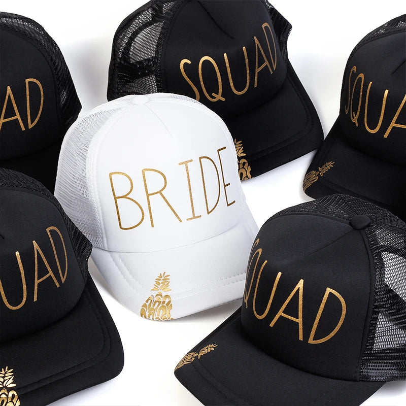 Unisex Casual Baseball Cap Sports Snapback Golf Hat SQUAD BRIDE printing Hip Hop Hats Summer Breathable Mesh Caps Gorras