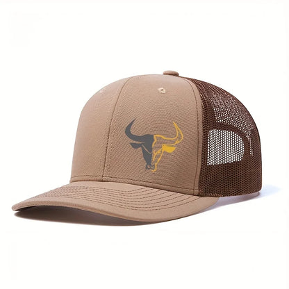 Bull Head Print Breathable Mesh Hats Summer Richardson Truck Driver Hat Men Women Outdoor Baseball Cap Fishing Peaked Caps