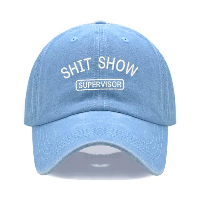Men's Baseball Cap Women's Sport Golf Caps for Man Washed Cotton SHIT SHOW SUPERVISOR Embroidery Dad Hat Sun Hats Dropshipping