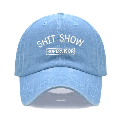 Men's Baseball Cap Women's Sport Golf Caps for Man Washed Cotton SHIT SHOW SUPERVISOR Embroidery Dad Hat Sun Hats Dropshipping