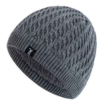 New Style Unisex Winter Hats Plush Fur Lined Men Women Warm Beanie Cap Casual JZML Label Decor Outdoor Winter SKI Knitted Hats