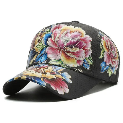 Unisex Quick Dry Floral Baseball Cap Chinese Style Outdoor Sun Protection Hat