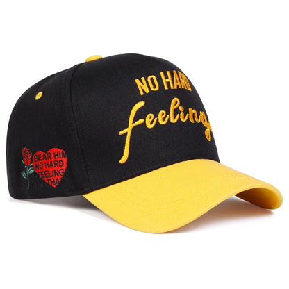 Unisex NO HARD FEELINGS Embroidery Side Love Rose Baseball Caps Spring And Autumn Outdoor Adjustable Casual Hats Sunscreen Hat