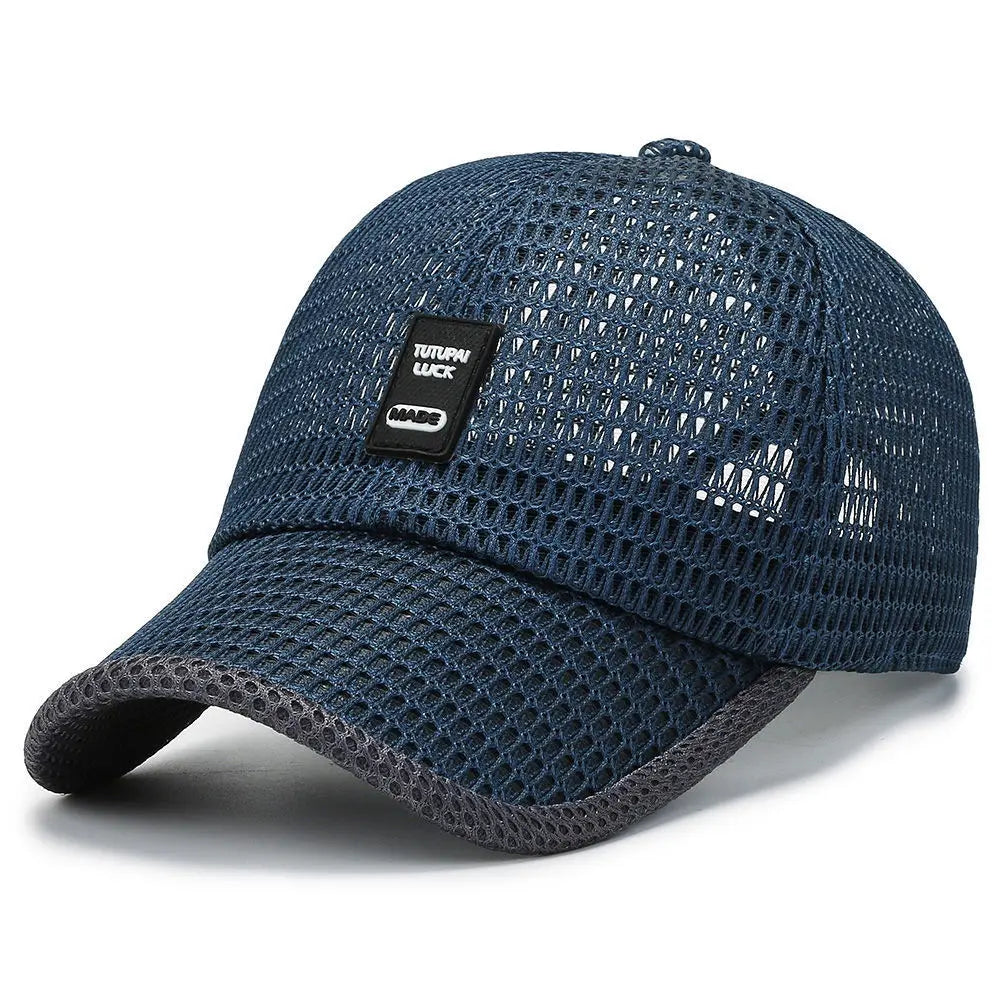 Men’s Mesh Baseball Cap Breathable Summer Dad Hat Outdoor Fishing Snapback Trucker Cap
