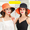 Women’s Double-Sided Wide Brim Bucket Hat UV Protection Summer Sunshade Hat