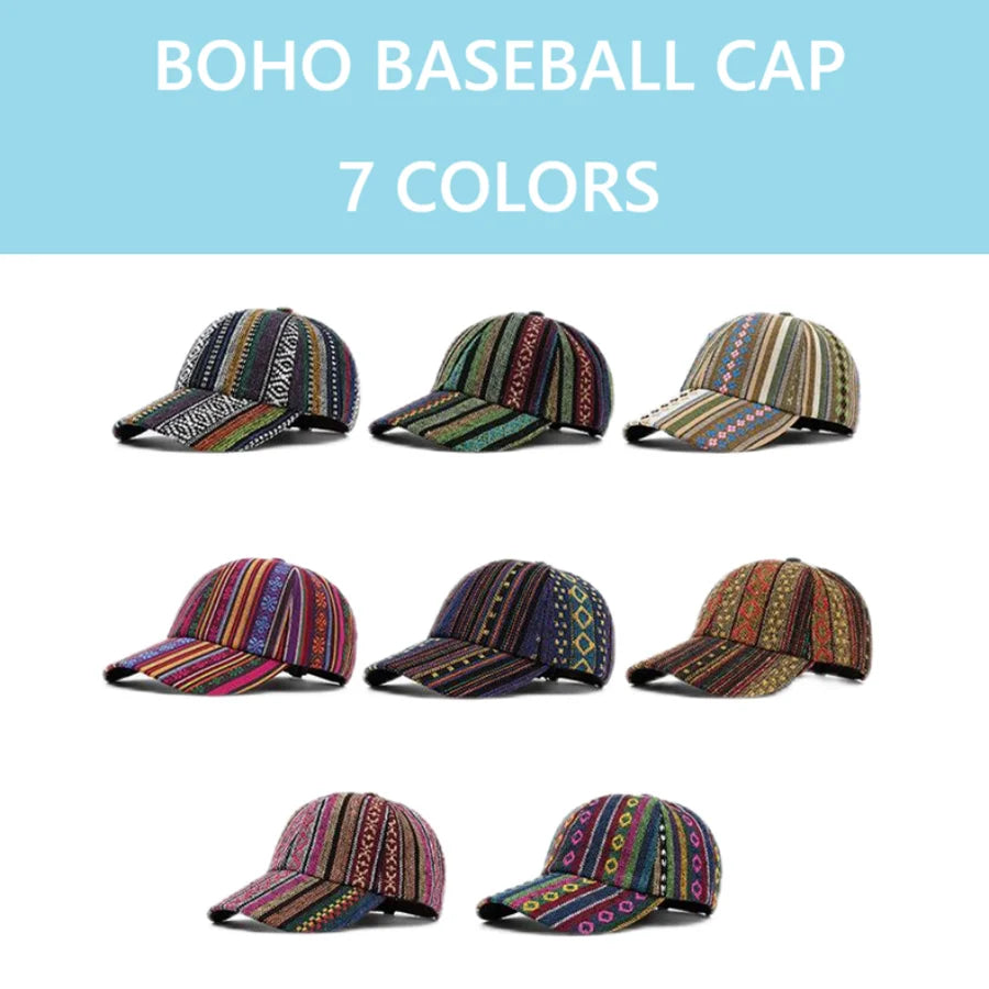 Spring Summer Boho Baseball Cap For Men Women Adjustable Tribal Print Sun Hat Street Sport Hiphop Outdoor Trucker Snapback Visor