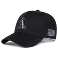 Unisex A Letter Embroidery Side American Flag Baseball Cap Spring Autumn Outdoor Adjustable Casual Hat Hip Hop Hat Sunscreen Hat